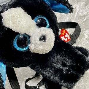 NWT TY Silk “Tracey” Black dog back pack